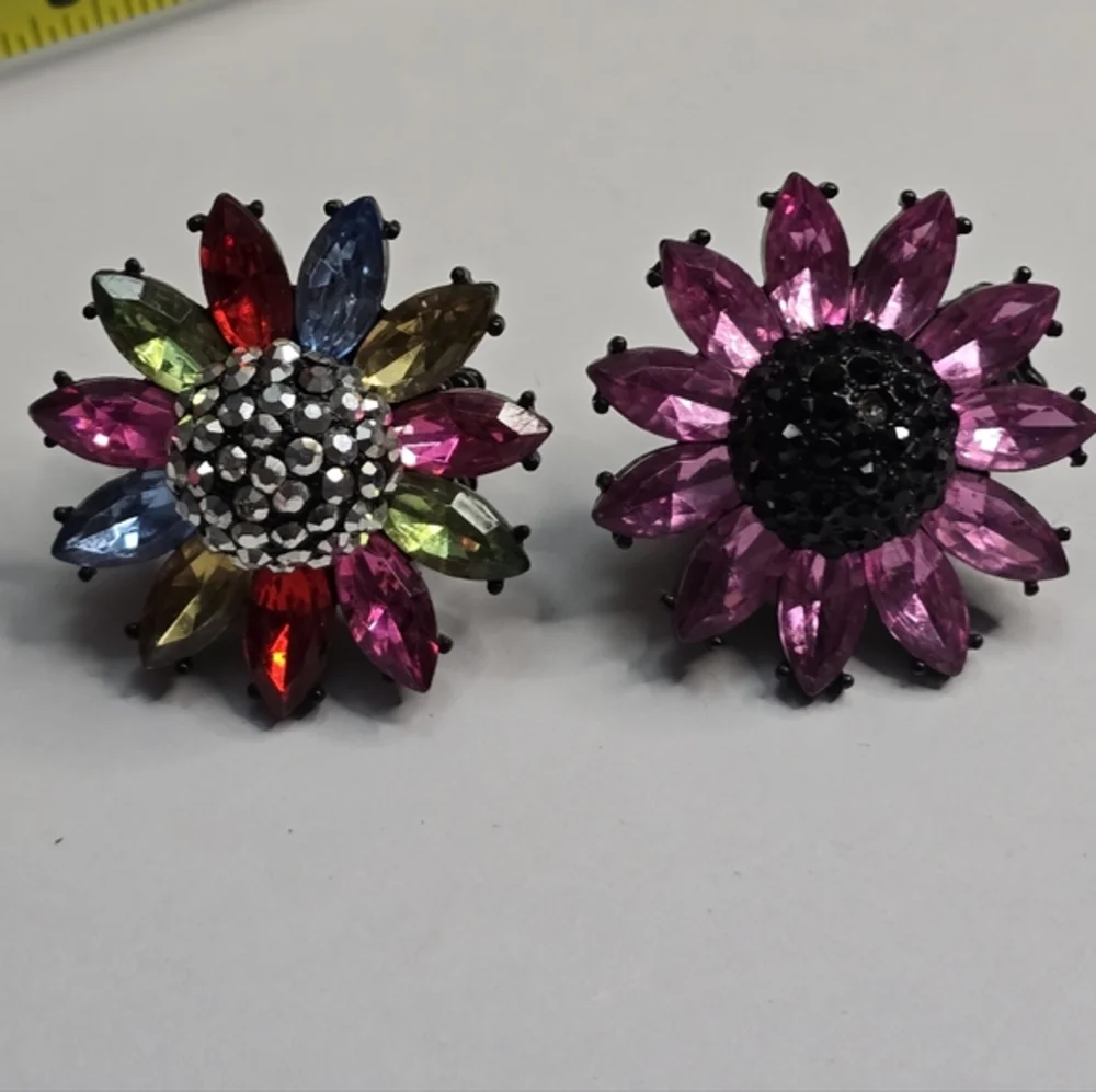 Flower Statement Ring Multicolor Rhinestone Floral‎ Cocktail Ring Jewelry